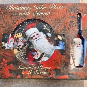 NEW Christmas Cake Plate with Server